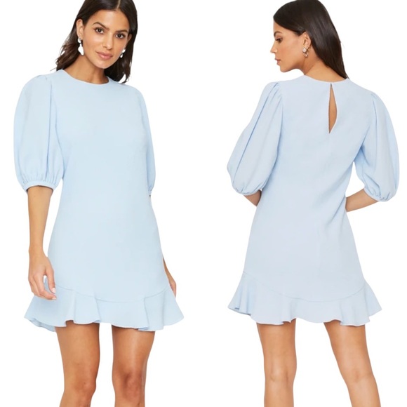 Black Halo Dresses & Skirts - BLACK HALO Dress Morello Ruffle hem Mini Blue 8 NWT